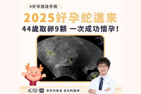 44歲取卵9顆，試管一次成功懷孕畢業