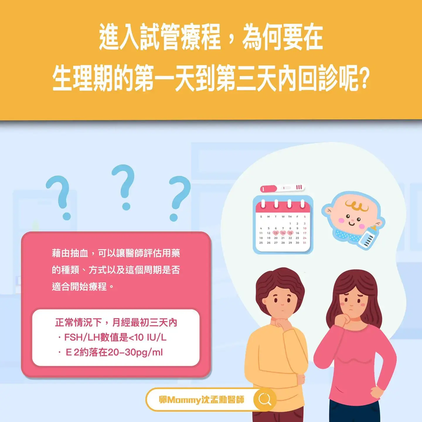 進入試管療程，為何要在生理期的第一天到第三天內回診呢？