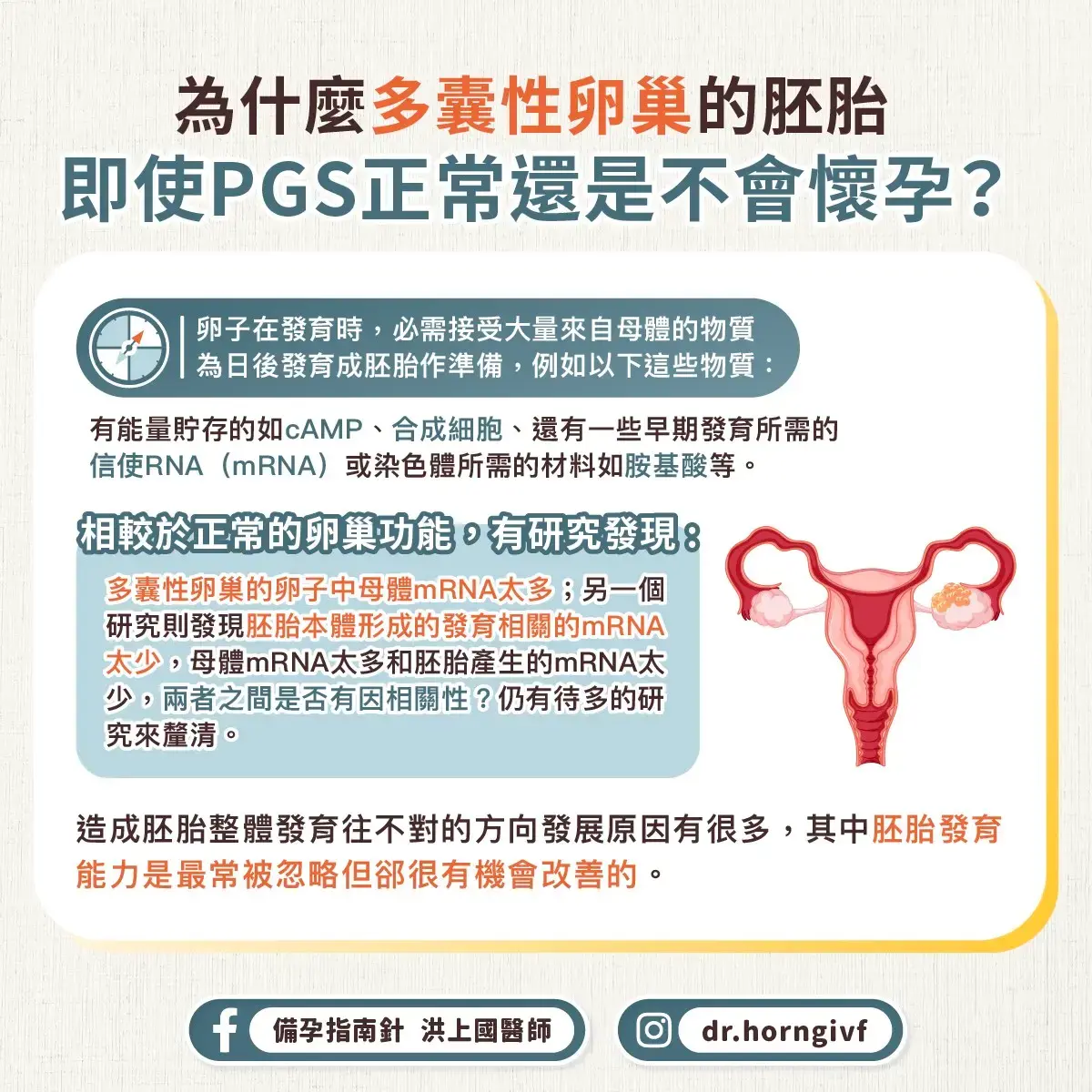 為什麼多囊性卵巢的胚胎，即使PGS正常還是不會懷孕？