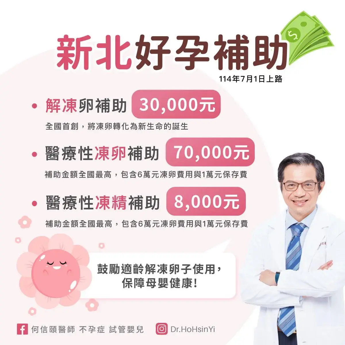 2025新北好孕補助：鼓勵適齡解凍使用，提升生育率、保障母嬰健康