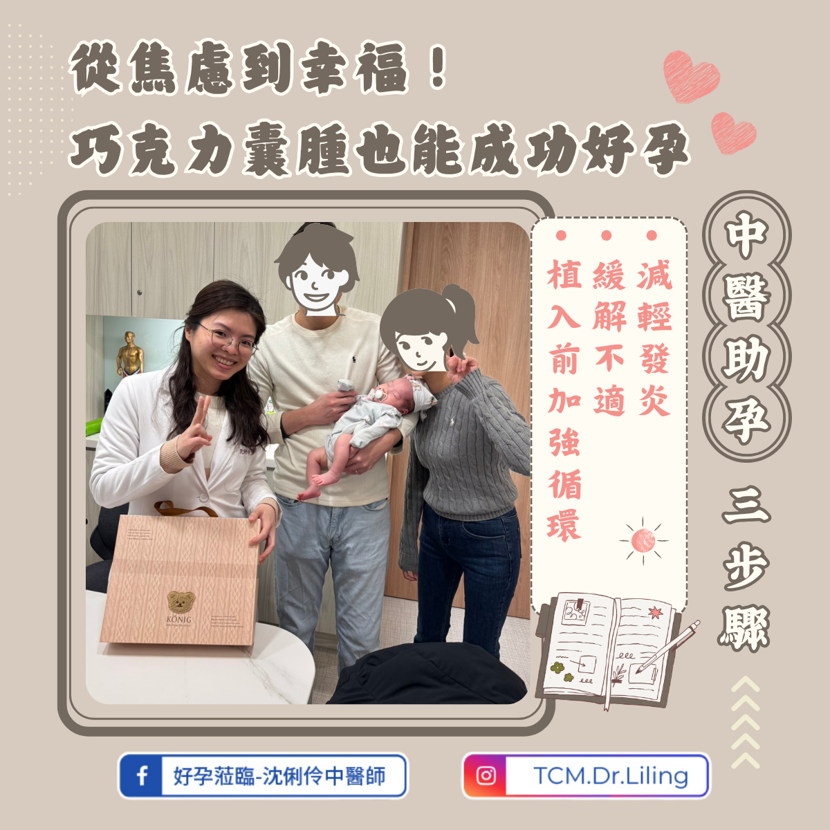 從焦慮到幸福！巧克力囊腫也能成功好孕！
